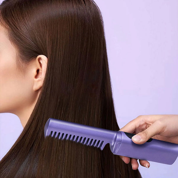 Portable Hair Comb Anti-scald for Straightening And Curling Design