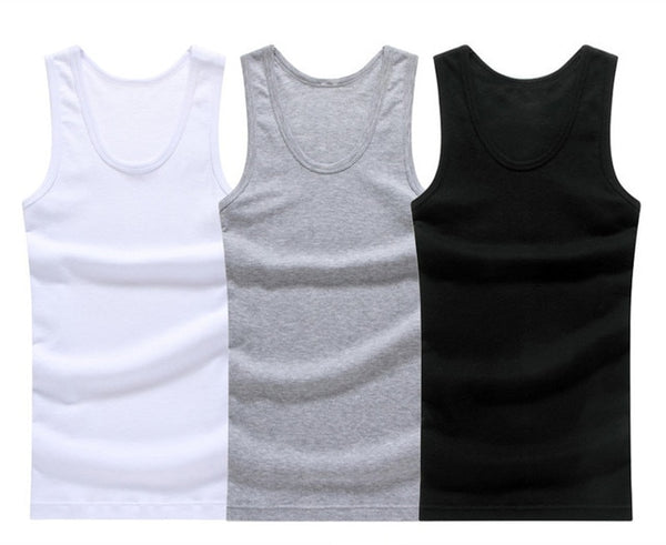 O-neck Cotton Mens Underwear Sleeveless 3 pcs