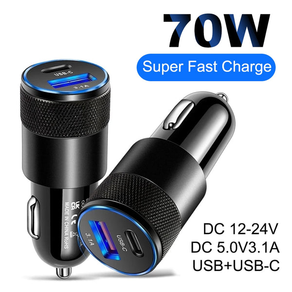 Car quick  Charger USB Type C Fast Charging Car Phone Adapter for iPhone